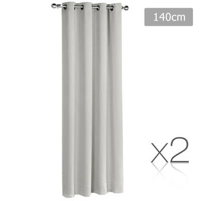 Art Queen 2 Panel 140 x 230cm Block Out Curtains - Ecru