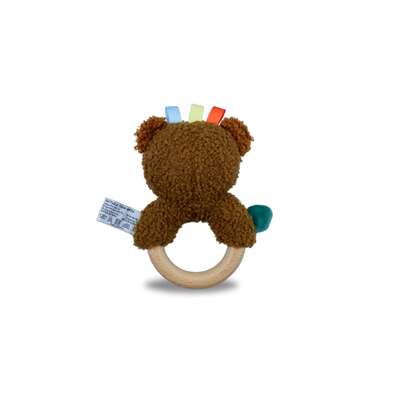 Snuggle buddy maple bear wooden ring rattle