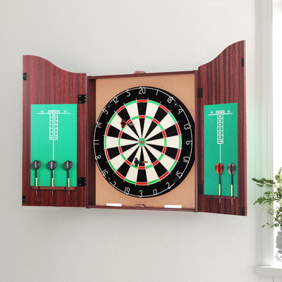 Classic Dartboard Game Cabinet Set