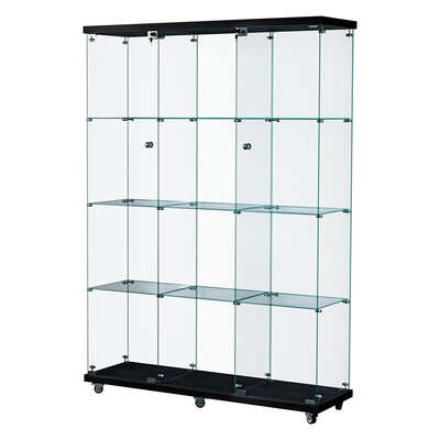 Luxury 169cm Tall Glass Display Cabinet 4 Tier - Scandi Inspired