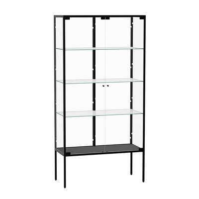 Premium Glass Display Cabinet Steel 4 Tier 160cm - Space-Saving Design
