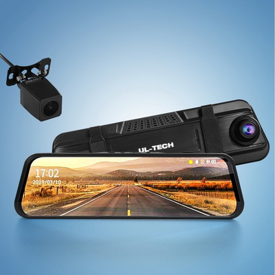 Dash Camera 1080P 9.66" Front And Rear View Cam Car Dvr Reverse Recorder