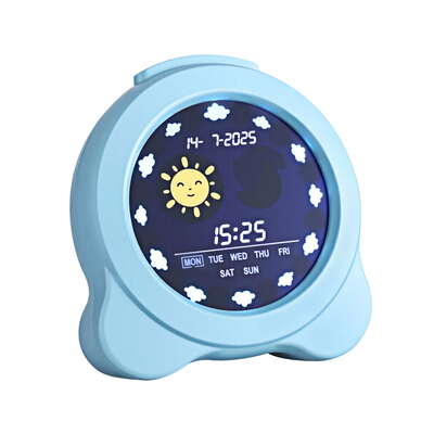 3.8 Inch Digital Day Clock Calendar Alarm With LCD Display Blue