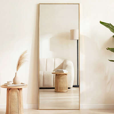Full Length Mirror 165x60cm Gold Floor Wall | EXTG