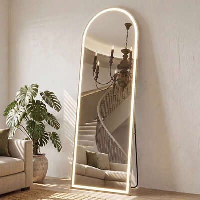 165cm LED Arched Full Length Mirror Stand Wall Mount | EXTG