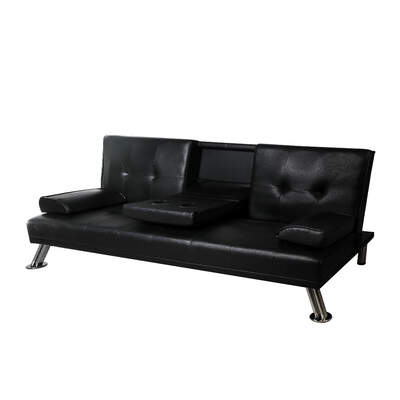 Adjustable 3 Seater Sofa Bed Lounge - Black 