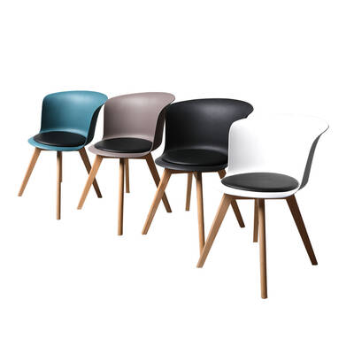 PU Leather 4Pcs Office Meeting Chair Set -Black / White / Brown / Blue