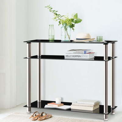 Entry Hall Console Table - Black & Silver