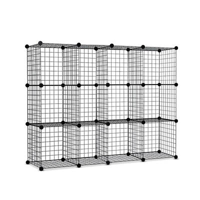 12 Cube Mesh Wire Storage Cabinet 