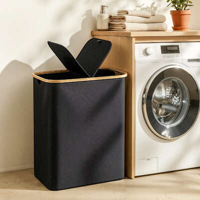 150L Dual Section Laundry Basket Foldable | EXTG