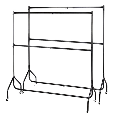 Set of 2 Clothes Racks Metal Garment Stand