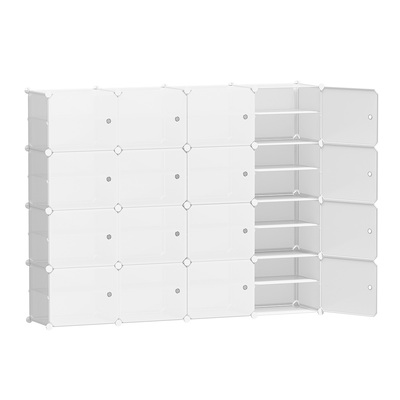 Shoe Box Shoe Cabinet DIY Storage 16 Cube White Portable Organiser Stand