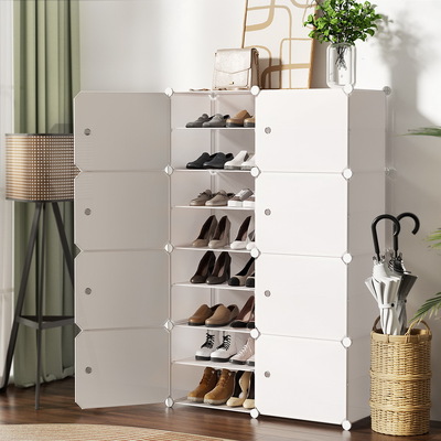 Shoe Box Cabinet DIY Storage Cube Shoe Box White Portable Organiser Stand