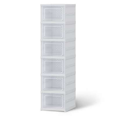 Foldable shoe rack organizer 6 tier storage shelf hallway