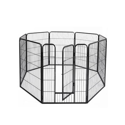 8 Panel Pet Dog Playpen Puppy Exercise Black 24 inch