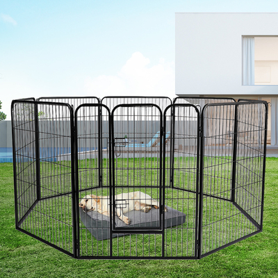 8 Panel Pet Dog Playpen Puppy Exercise Cage Enclosure Fence Cat Play Pen 40''