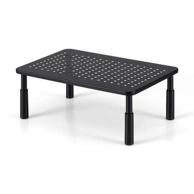 Adjustable Monitor Stand 3-Height Laptop & Computer Riser Desk Organizer Black