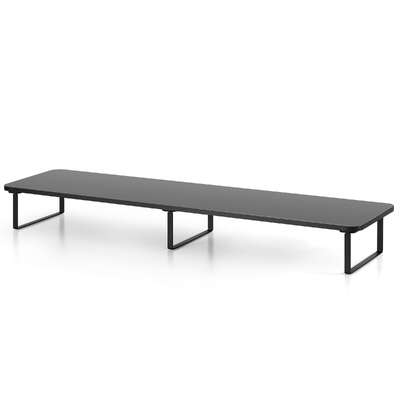 Dual Monitor Stand 100cm Large Laptop Riser Desk Organiser Black