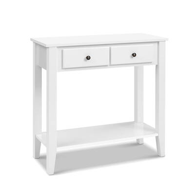 Hallway Console Table Hall Side Entry 2 Drawers Display French White Desk