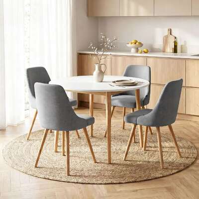 Round Dining Table Chairs Set 5 Piece Nordic | EXTG
