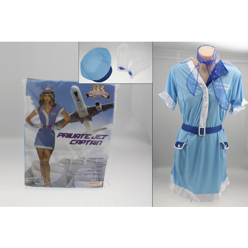 Private Jet Captain Blue Costume 5Pc  