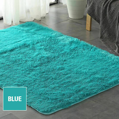 Designer Soft Shag Shaggy Floor Confetti Rug Carpet Home Decor 300x200cm Blue