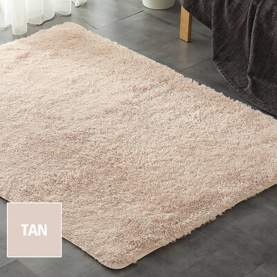 Designer Soft Shag Shaggy Floor Confetti Rug Carpet Home Decor 120x160cm Tan