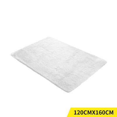 Soft Shag Shaggy Floor Confetti Rug Carpet 120x160cm White