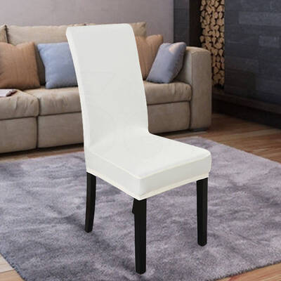 1x Stretch Elastic Chair Covers Dining Room Wedding Banquet Washable White