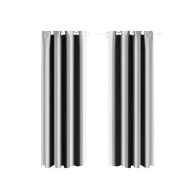 2x Blockout Curtains Panels Blackout 3 Layers Eyelet Room Darkening  140x230cm