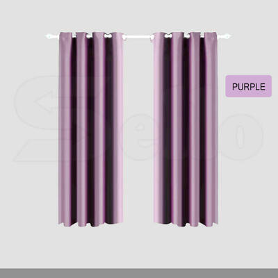 2x Blockout Curtains Panels Blackout 3 Layers  Room Darkening  180x213cm