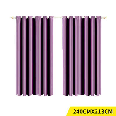 2x Blockout Curtains Panels Blackout 3 Layers Eyelet Room Darkening  240x213cm