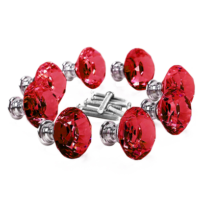 10 Pcs 30mm Red Diamond Shape Cabinet Handle 