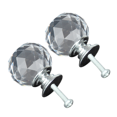 40mm 10Pack Clear Crystal Glass Door Pull Knobs
