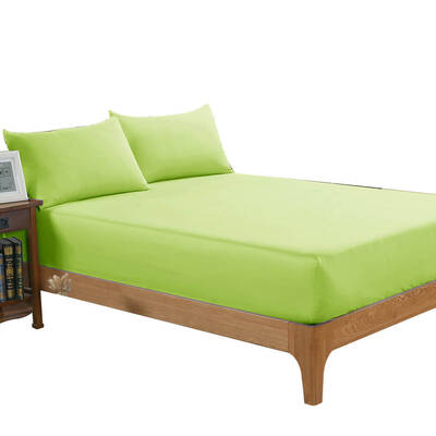 Ultra Soft Fitted Bed Sheet with two Pillow Cases Double Size Green