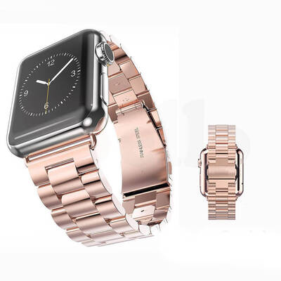 Replacement Stainless Steel Strap Band Clasp for Apple Watch /Sport ROSE GOLD