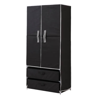 Portable Wardrobe Clothes Closet Storage Cloth Organizer Shelf 2 drawers