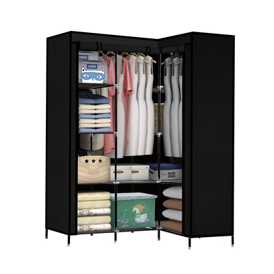 Portable Clothes Closet Wardrobe Black