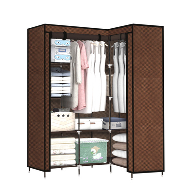 Portable Clothes Closet Wardrobe Coffee