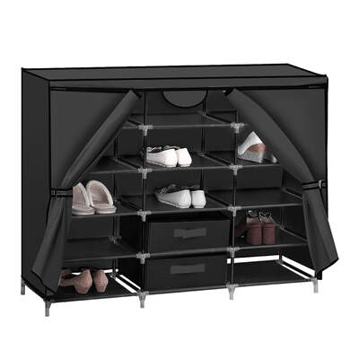 SHOE RACK DIY PORTABLE STORAGE CABINET BLACK