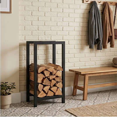Firewood Rack Metal Log Holder Indoor Outdoor | EXTG