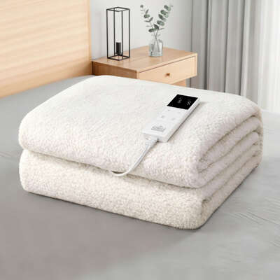 King Single Electric Blanket LED Remote Sherpa Fleece Fully Fitted Washable Underlay