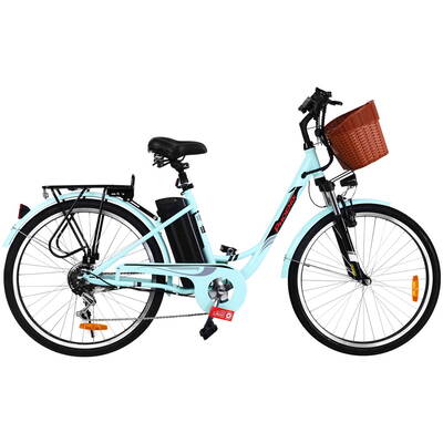 Phoenix 26" Electric Bike eBike e-Bike Bicycle City Battery Motorized with Basket Blue