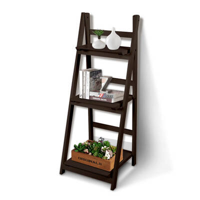 3 Tier Ladder Shelf Stand Storage Book Shelves Shelving Display Rack