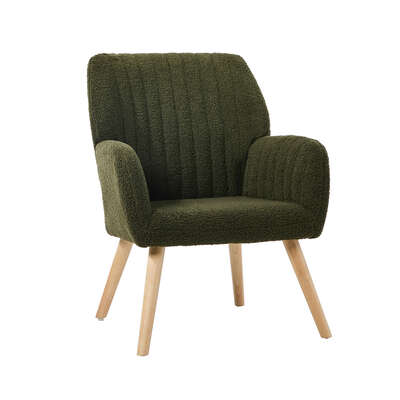 Armchair Lounge Sofa Chair Sherpa Fabric Accent Couch Green