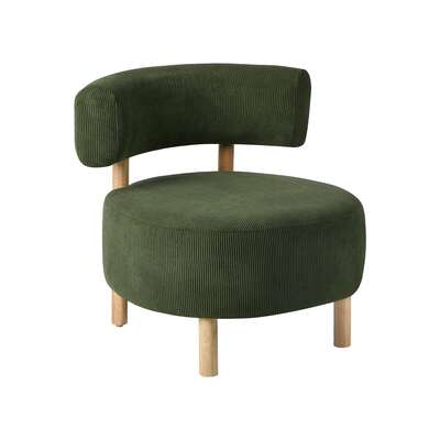 Wooden Armchair Lounge Chair Velvet Accent Armchair Green Living Room