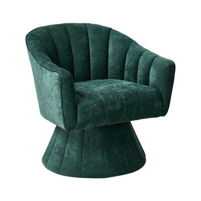 360 Swivel Armchair Urban Collection Linen Lounge Chair 72cm Green Metal Frame