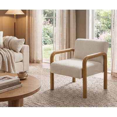 Accent Armchair Natural Fabric 67x71x75cm