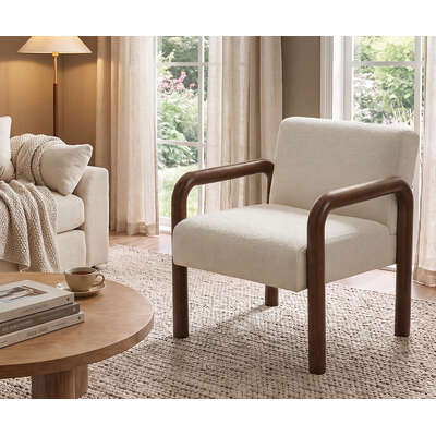 Accent Armchair Walnut Fabric 67x71x75cm