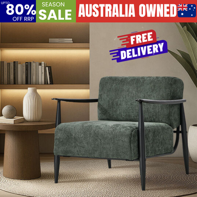 Green Fabric Lounge Armchair 63x79x75cm